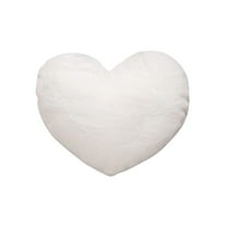 hulanddfd Valentine's Day Heart Shaped Throw Pillow, 9.84"x12.99" Faux Fur Solid Color Pillow Soft Sofa Couch Throw Cushion for Living Room Bedroom Decor White