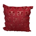 thumbnail image 1 of hulanddfd Valentine's Day Throw Pillows Cover, 17.32x17.32inches Bowknot Sequined Pillowcase with Patterns Square Polyester Plushy Seat Cushion Cover for Sofa Couch Bedroom Living Room Decor Red, 1 of 6