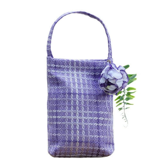 hulanddfd Valentine's Day Tote Bag - 4.33x10.24 in Purple Flower Bouquet Handbag Flower Arrangement Box for Party Decor and Daily Use Gifts for Women