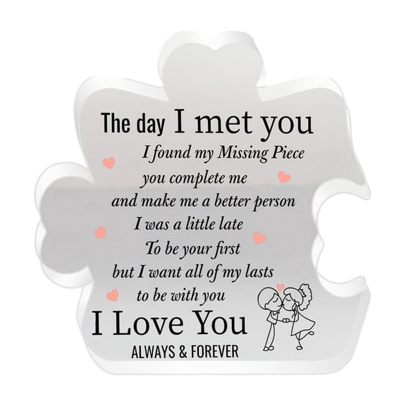 hulanddfd Valentines Day Gifts - 4x3inches Acrylic Puzzle Printed Message Plaques Anniversary Christmas Valentine's Day Birthday Gifts for Girlfriend Husband Wife