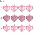 thumbnail image 1 of hulanddfd Valentines Day Tree Ornaments - Set of 24pcs 1.77" Heart-Shaped Pendant Shatterproof Hanging Balls Decoration for Valentine Decor Tree and Wedding Party Gifts for Lover Pink, 1 of 6