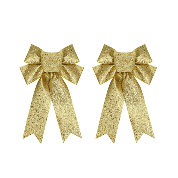 hulanddfd Velvet Bows for Christmas Tree Decorations, Christmas Tree Bows Knot Christmas Hanging Padent for Xmas Wreaths Gift Toppers and Home Decor Gold4