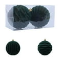 thumbnail image 1 of hulanddfd Velvet Christmas Ball Ornaments Pack of 2pcs Green Shatterproof Flocked Xmas Balls Xmas Hanging Decoration for Tree Railing and Wedding Home Decor 10cm/3.94", 1 of 6
