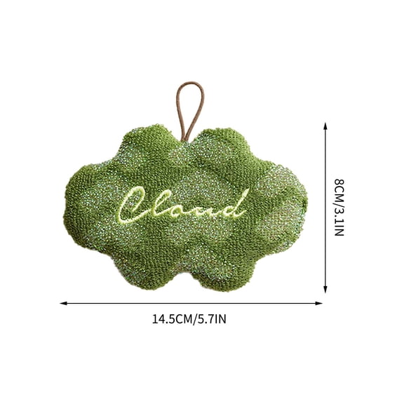 hulanddfd Vintage Net Sponge for Kitchen, Thickened Double Sided Cloud-shaped Scouring Cloth with Embroidered Patterns Light Green Kitchen Cleaning Cloth for Dishes Pots Bowls Pans