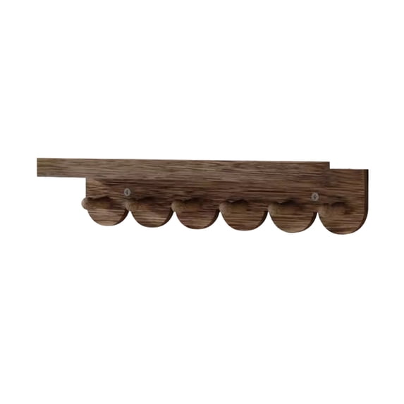 hulanddfd Wall-Mounted Coat Rack with Shelf, Wooden Coat Hanger with 6 Hooks Modern Decorative Wall hooks Heavy Duty Hanger Organizer for Hanging Clothes Hats Towels Bags