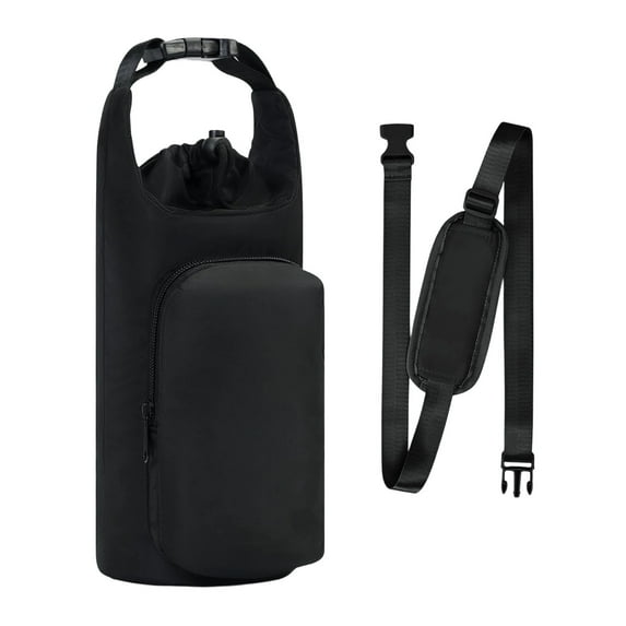 hulanddfd Water Bottle Carrier Bag with Phone Pocket 32oz 40oz Tumbler Insulated Water Bottle Holders with Adjustable Shoulder Strap Carrier Sling Bag, Black