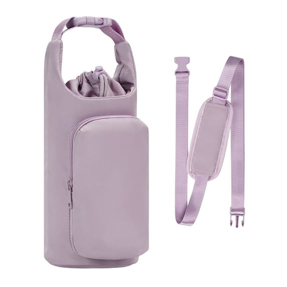 hulanddfd Water Bottle Carrier Bag with Phone Pocket 32oz 40oz Tumbler Insulated Water Bottle Holders with Adjustable Shoulder Strap Carrier Sling Bag, Purple