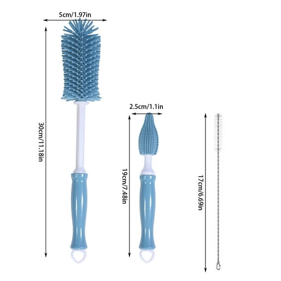 hulanddfd Water Bottle Cleaning Kit - Bottle Brush Straw Cleaner Brush and Water Bottle Brush,3-in-1 Bottle Cleaning Brush for Kitchen and Daily Use