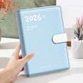 thumbnail image 1 of hulanddfd Weekly Monthly 2026-2027 Planner, 5.71"x8.07" Academic Calendar Planner with Tabs Ribbon Index and Hard PU Leather Cover, 320 Pages Paper(Blue), 1 of 6