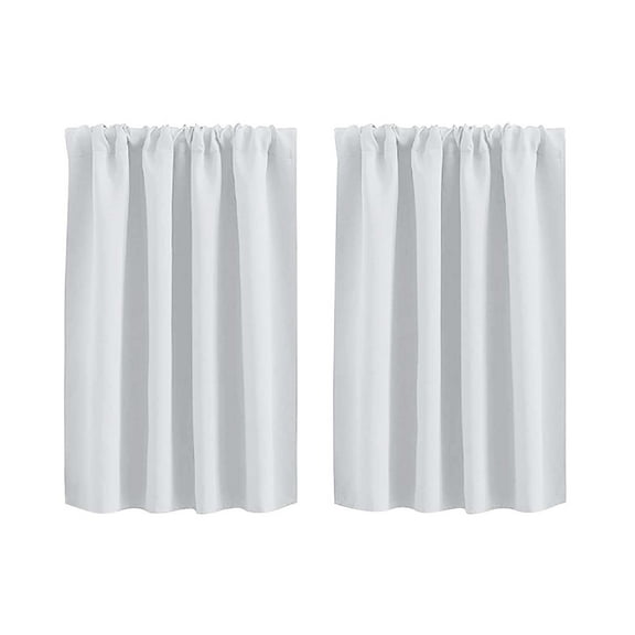 hulanddfd White Light Blocking Curtains, Rod Pocket Small Thermal Insulated Curtains for Cafe Kitchen Bedroom Basement Glass Door Window (36.22x29.92 inches, 2 Panels)