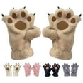 thumbnail image 1 of hulanddfd Winter Gloves - Cute Animals Paw Gloves Bear Palm shaped Gloves Warm Soft Winter Plushs Gloves for Men and Women Gift for Family Khaki, 1 of 7