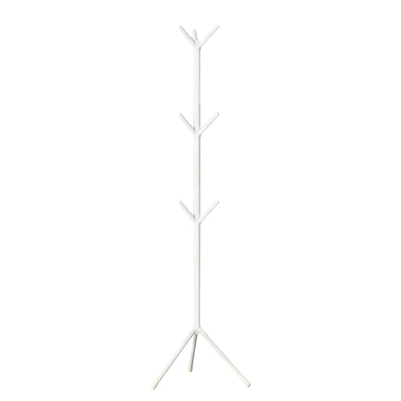 hulanddfd Wooden Coat Rack Stand with 9 Hooks, 3 Adjustable Coat Standing Tree for Coats Hats Handbags and Scarves, Space-saving for Entryway Office Bedroom(White)