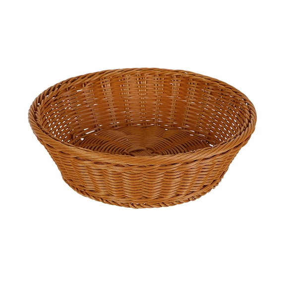 hulanddfd Woven Round Rattan Fruit Basket, Wicker Fruit Serving Storage Bowls Snack Candy Storage Tray for Kitchen Countertop Dining Table Centerpiece
