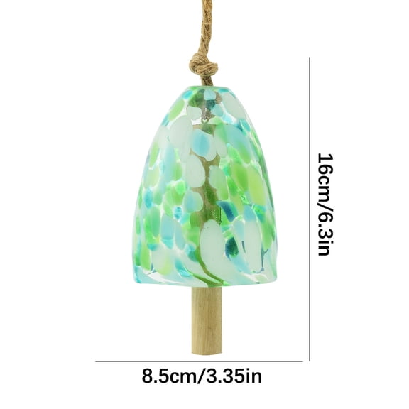 hulanddffd Mushrooms Wind Chimes - Painted Glass Wind Bells with Wooden Beaters, Seaside Beach Themed House Decor Hanging Ornament for Front Door and Outside Garden