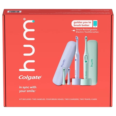 hum by Colgate Electric Toothbrush with Travel Case (2 Pack)