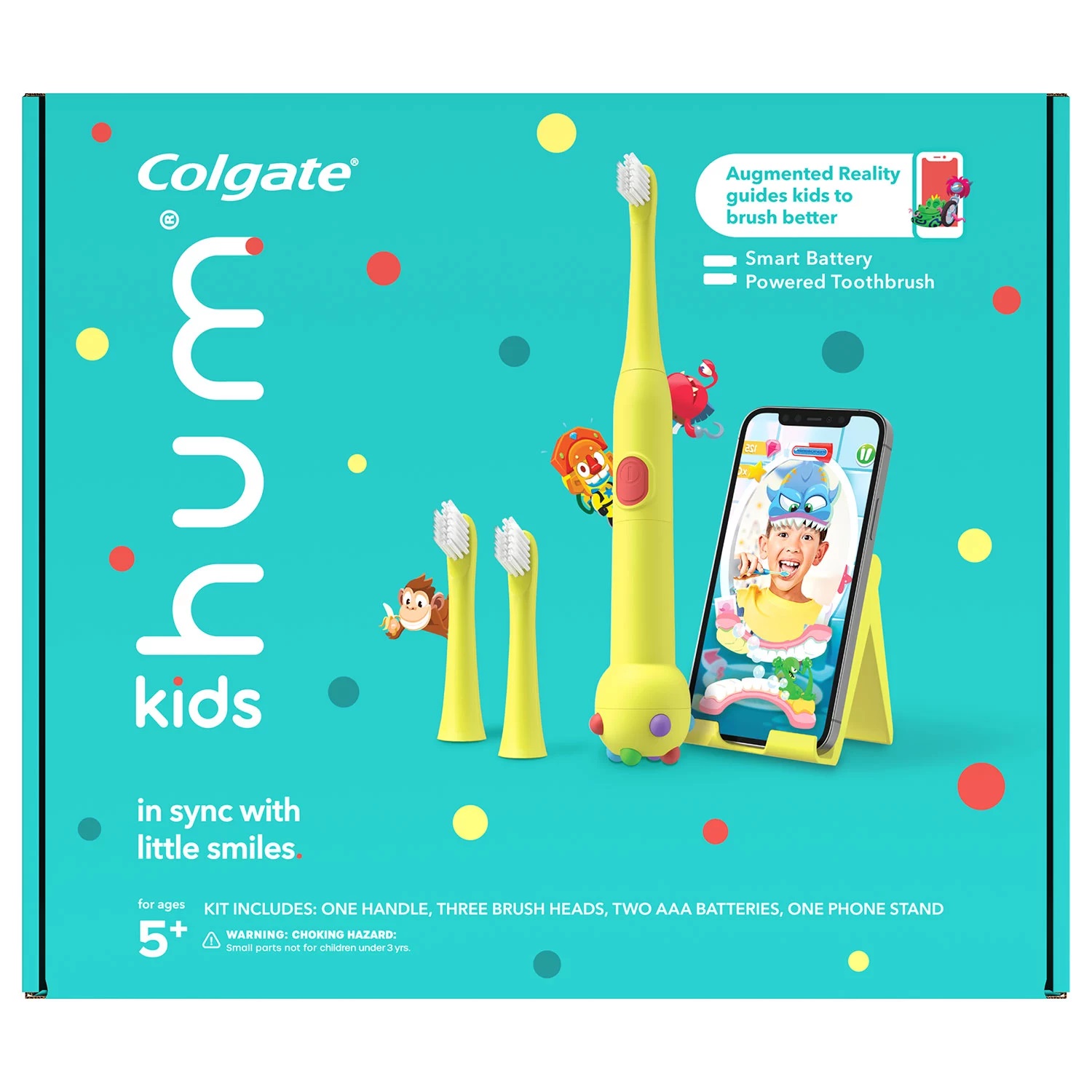 hum by Colgate Kids Battery Toothbrush Kit with Game, Yellow
