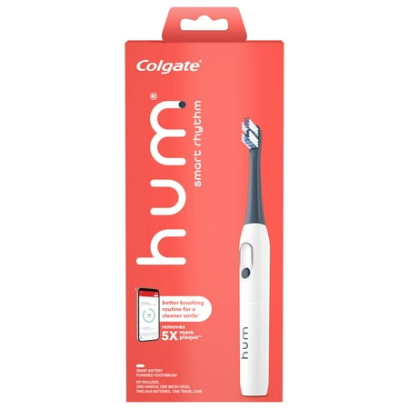 hum by Colgate Smart Rhythm Sonic Toothbrush Kit, Battery-Powered, White