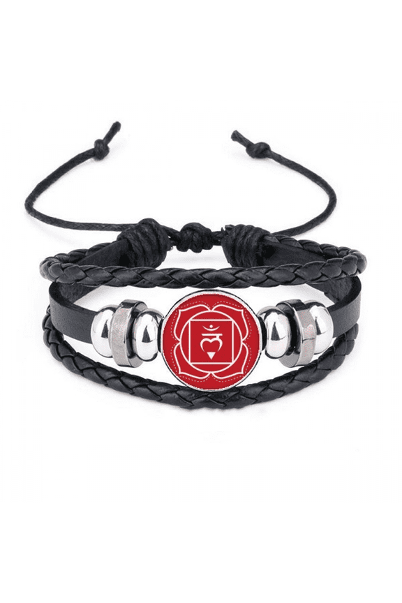 hum culture letter pattern bracelet braided leather woven wristband