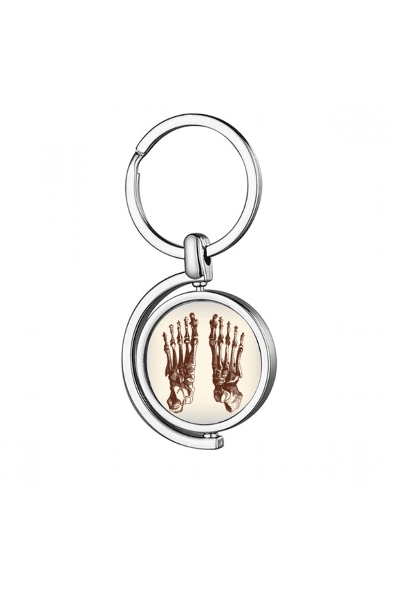 human body b foot sketch Rotating Keychain Metal Keyring Holder