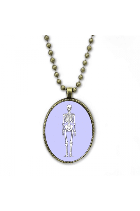 human body b structure necklace vintage chain bead pendant jewelry collection
