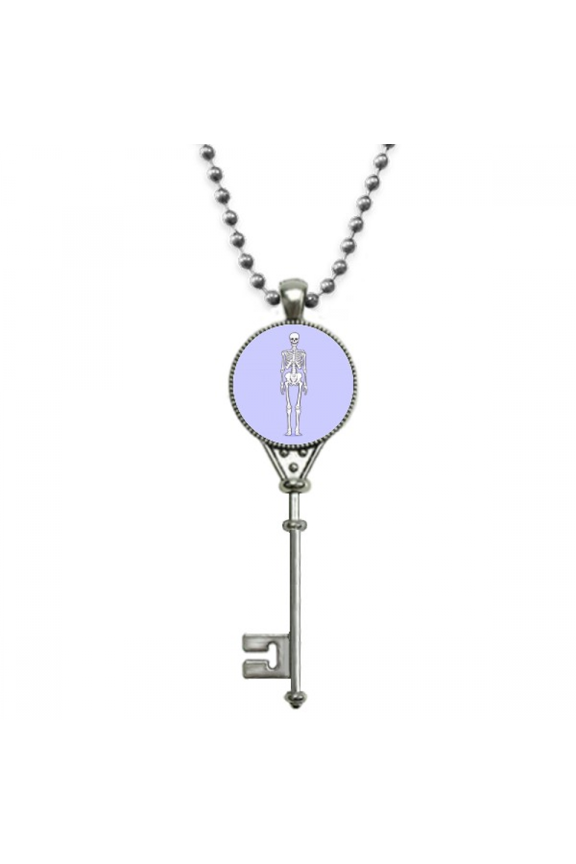 human body b structure pendant vintage necklsilver key jewelry