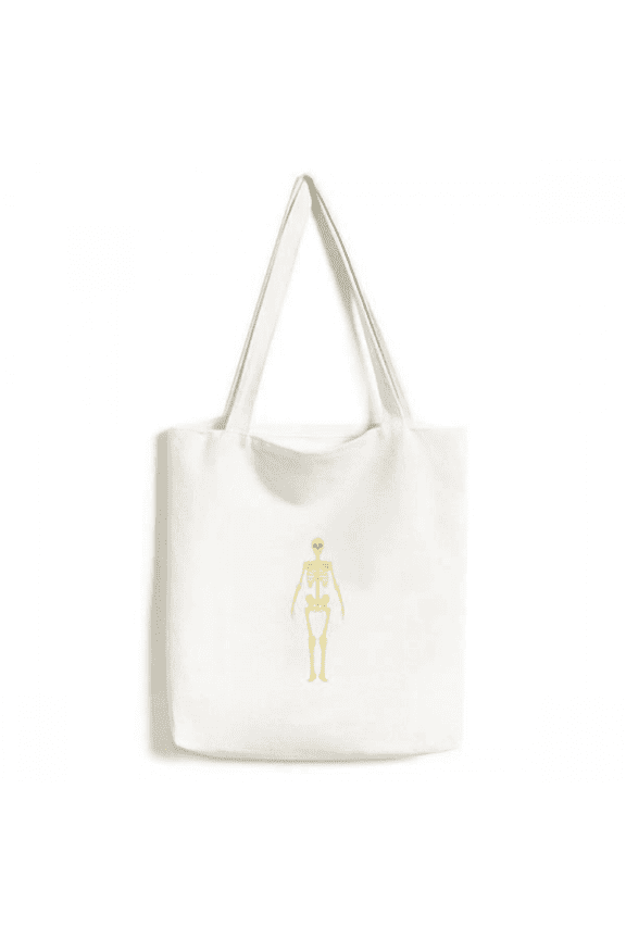 human body illustration b front tote canvas bag shopping satchel casual handbag