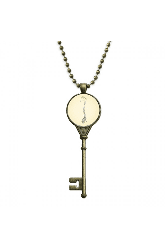 human body sketch hand b arm key necklace pendant tray embellished chain