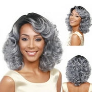 human hair wigs for women Gray Wig Short Curly Wig, Full Wig Cool Styling Fashion Wig, Adult Female Costume Wigs Toupees