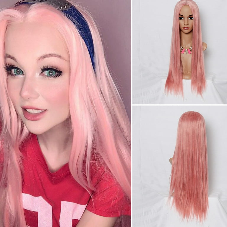 Fashion Ombre Wig Wavy Long Adult Pink Fashion Ombre Wig Wavy Long Adult Pink
