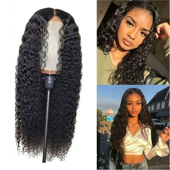 human hair wigs for women Peruvian Curly Human Hair Wig Glueless Lace Front Human Hair Adult Female Costume Wigs Toupees, D