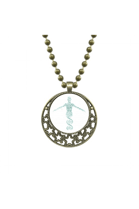 human molecular combination helix pendant star necklmoon chain jewelry