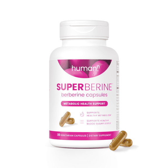 Humann SuperBerine Berberine Supplement - Cholesterol Metabolic Clinically Researched Support - High Absorbency, Concentrated Dose Formula with Olive Leaf Extract - 30 Capsules