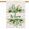 thumbnail image 1 of humcustom 28" x 40" Burlap Floral Garden Flag, Welcome Spring Summer, 1 of 5