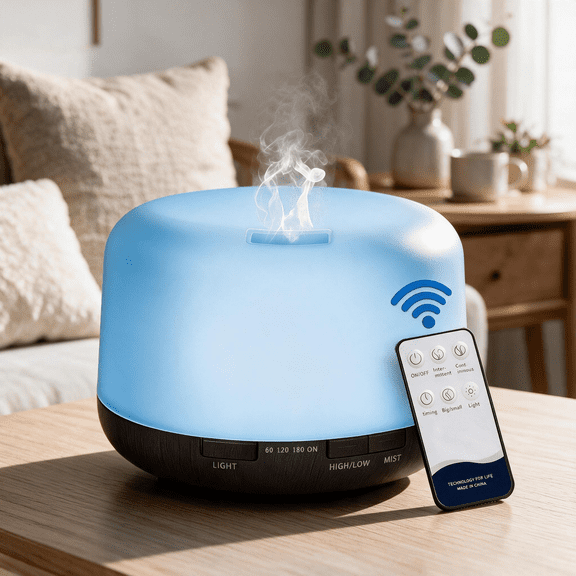 500ML Aromatherapy Diffuser Humidifier with 7-Color LED Light for Home, Office, and Bedroom