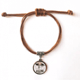 thumbnail image 1 of hundred years human life bracelet leather hide wristband brown jewelry, 1 of 4