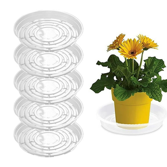 huntermoon 5pcs Flowerpot Tray Plant Pot Holder Planter Home Gardening Supplies Transparent Plastic Indoor And Outdoor Garden Tool