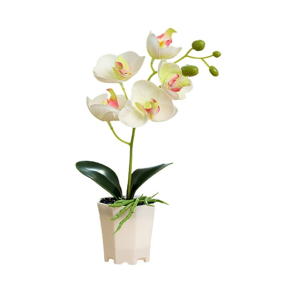 huntermoon Butterfly Orchid Simulation Bouquet Mini Potted Plant Lawn Decoration Plastic Artificial Flower
