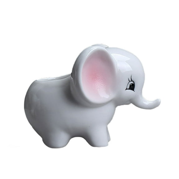 huntermoon Elephant Ceramic Succulent Flower Pots Plant Containers Ornaments Mini Pretty Home Decor Tabletop Potted Furnishings