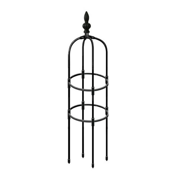huntermoon Household Flower Support Cage Plants Stand Rose Climbing Frame Black Home Decoration Garden Obelisk Trellis Set