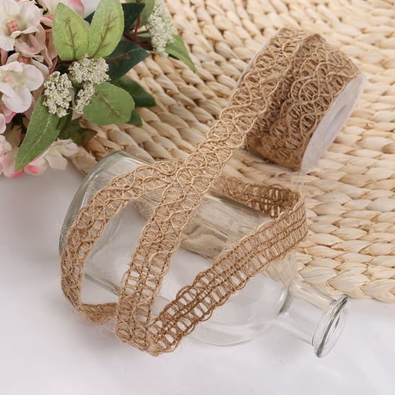 huntermoon Jute Twine Rope Burlap Ribbon Lace Embroidered DIY Craft Vintage Wedding Party Decor