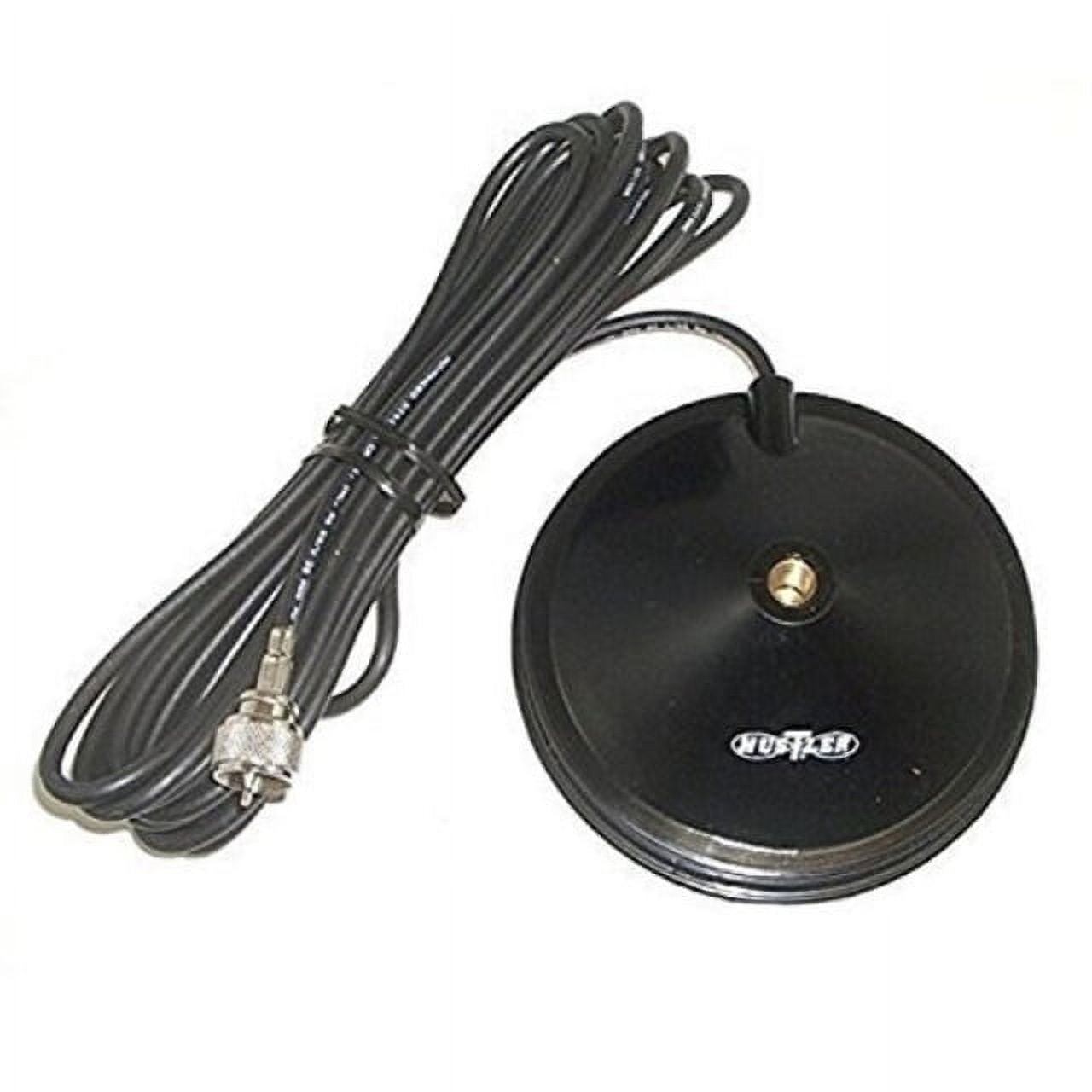 Hustler MBM 5 Inch Magnet Mount Antenna Base – 3/8×24 Thread, PL259 Connector For CB/Ham