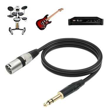 husxh 1/2/3/5/10M Quarter Inch XLR Male Balanced Interconnect Cord Male To Male 6.35mm Plug To 3 Pin XLR Male Cable Quarter Inch To XLR Patch Cable for Microphone Mixer