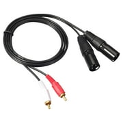 2 RCA Male To Dual XLR Male Stereo Cable Adapter Wire Professional Connection Cable for Microphone Mixer Headphone Amplifier