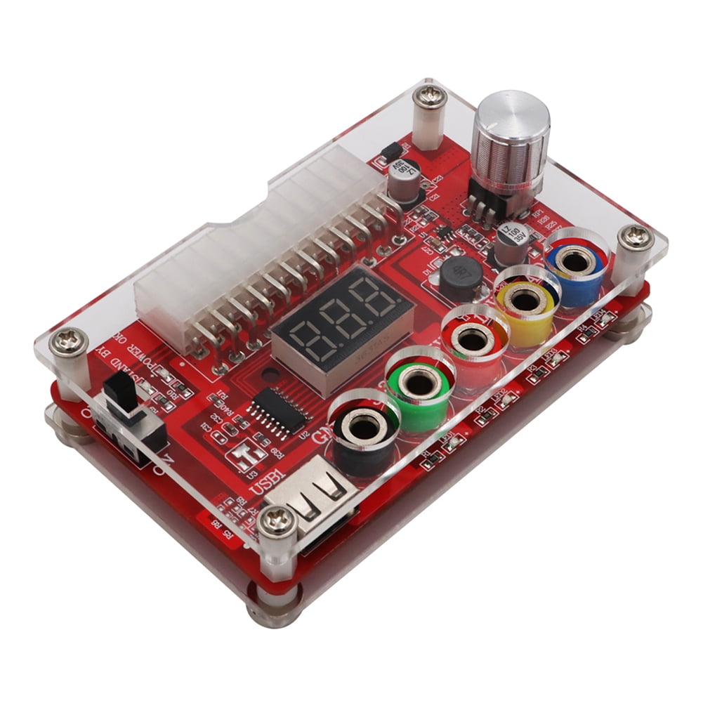 husxh 24/20Pin ATX DC Power Supply Breakout Board Module Clear Acrylic