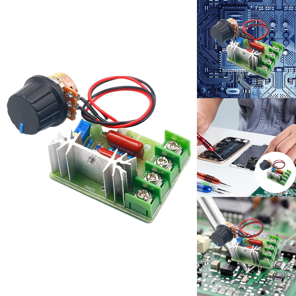 husxh AC 220V 2000W SCR Voltage Regulator with Control Knob Motor Speed Controller High Power Electronic Voltage Regulator Module Speed Controller Regulation
