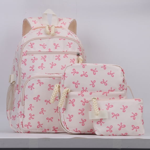 husxh Bowknot Large Capacity Backpack Cute Backpack Schoolbag (Pink)