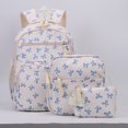 thumbnail image 1 of husxh Bowknot Large Capacity Backpack Cute Backpack Student Schoolbag (Blue), 1 of 3