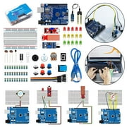 Educational Programming Kit with Breadboard Power Supply Resistors LED Sensors Electronics Basic Starter Kit Electronic DIY Kit for Arduino UNO R3