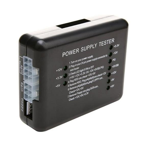 husxh PC Power Supply Tester with 20/24 Pin SATA HDD Connectors