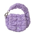 thumbnail image 1 of husxh Puffer Tote Bag for Women Quilted Handbag Nylon Clutch Purse for Travel (Purple), 1 of 9